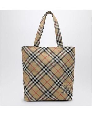 Burberry Check Fabric Tote Bag - Multicolour