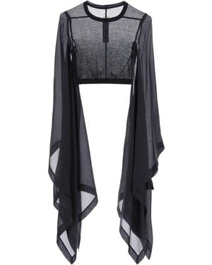 Rick Owens Flag Crop Habotai Top - Black