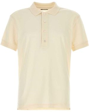 Tom Ford Ivory Cotton Blend Polo Shirt - Natural