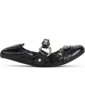 Balenciaga City Leather Ballet Flats - Black