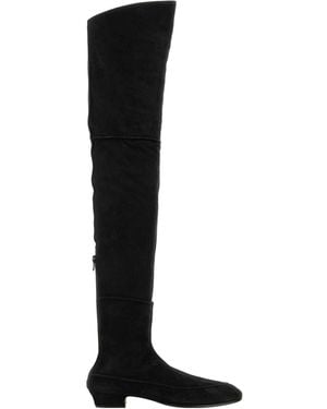 The Row Suede Awar 25 Over-The-Knee Boots - Black