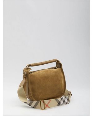 ハンドバッグ Burberry Camel Suede Hebden Handbag Burberry Camel Suede Hebden Handbag in Brown | Lyst