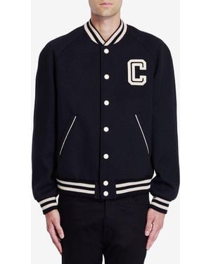 Celine Teddy University Bomber Jacket - Blue