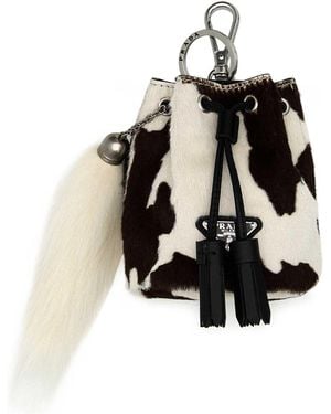 Prada Printed Calf Hair Pouch - Black