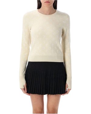 Marine Serre Moon Jacquard Knit Fitted Jumper - White
