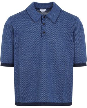 Tシャツ・カットソー BOTTEGA VENETA Bottega Veneta String Linen Knit Polo Bottega Veneta String Linen Knit Polo in Black for Men | Lyst