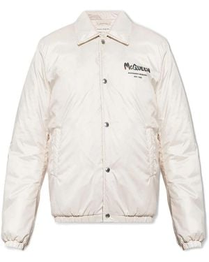 McQueen Stone/Mixed Color Graffiti Blouson Jacket For - White