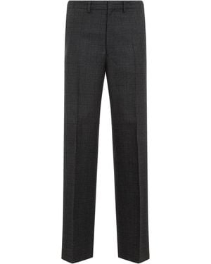 Prada Embroidered Wool Pant in Blue | Lyst