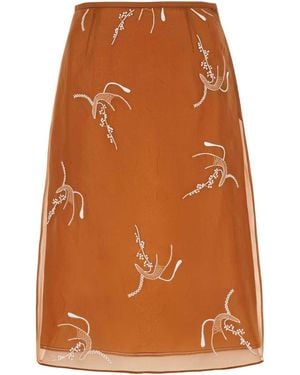 スカート Prada Copper Organza See-Through Skirt Prada Copper Organza See-Through Skirt in Orange | Lyst