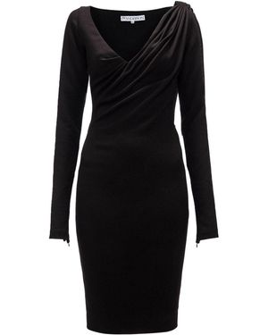 JW Anderson Shoulder Drape V-Neck Dress - Black