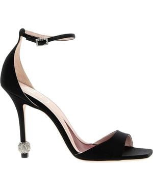 Roger Vivier Sandal With Jewelled Heel - Black
