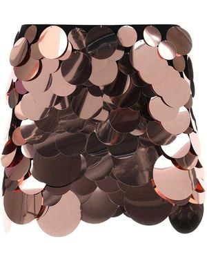 The Attico Embellished Jersey Rue Mini Skirt - Brown