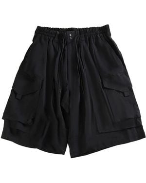 Y-3 Drawstring-Fastening Shorts - Black