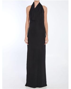 パーティードレス Khaite Integrated Scarf Detail Black Dress Khaite Integrated Scarf Detail Black Dress | THE LIST