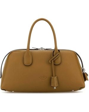 Tod's Khaki Leather Medium Darsena Handbag - Brown