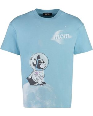 MCM Printed Cotton T-Shirt - Blue