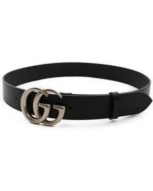 Gucci Belt With-Tone Double G Buckle - Black