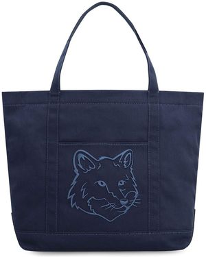 Maison Kitsuné Fox Head L Shopper Bag - Blue