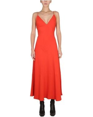 Stella McCartney Maxi V-Neck Dress - Red