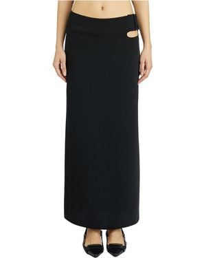 Courreges Long Tech Loop Skirt - Black