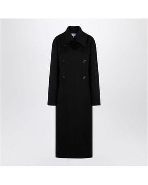 Loewe Wool Double-Breasted Coat - Black