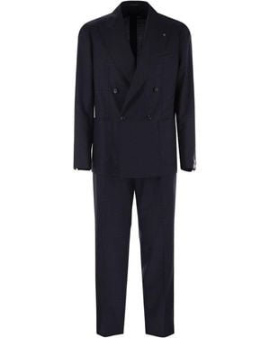 Tagliatore Virgin Wool Double-Breasted Suit - Black