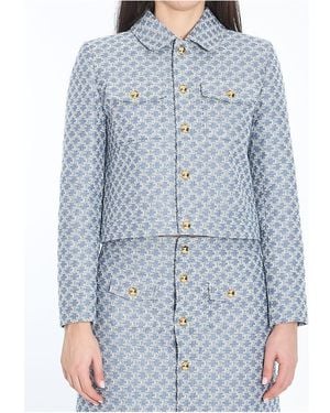 Celine Triomphe Cropped Jacket - Blue