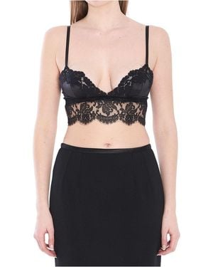 Dolce & Gabbana Stretch Satin Bra - Black