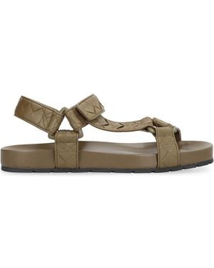 Bottega Veneta Trip Leather Sandals - Metallic