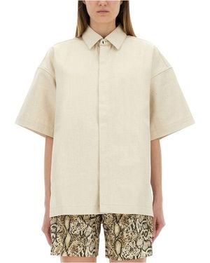 Jil Sander Cotton Hemp Blend Shirts - Natural
