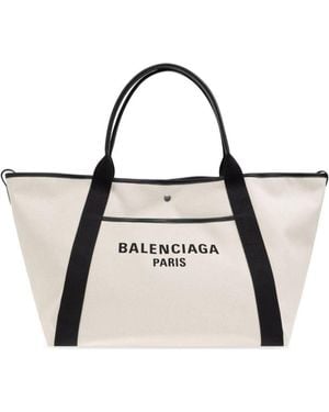 Balenciaga Sand Canvas Large Biarritz Shopping Bag - Natural