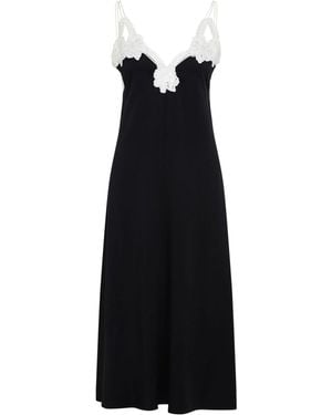 Jil Sander Lace-Trimmed Slip Dress With - Black