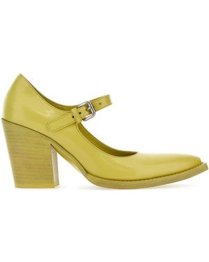 Prada Acid Leather Court Shoes - Metallic