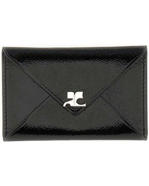 Courreges Card Holder With Logo - Black
