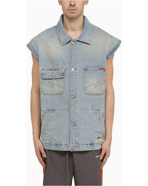 Martine Rose Multi-Pocket Denim Waistcoat - Blue