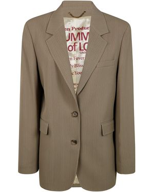 Golden Goose Journey W's Sb Over Jacket Maia Pinstripe Blend Viscose - Green