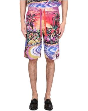 Dolce & Gabbana Bermuda Shorts With Hawaii Print - Red