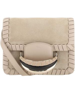 Chloé Sand Suede Kattie Clutch - Natural