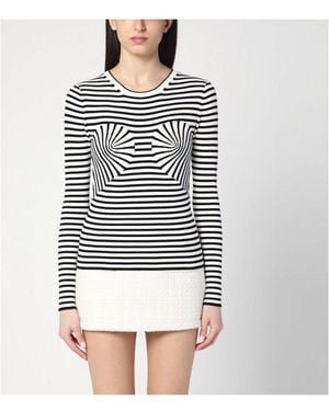 Marc Jacobs Women's' Monogram Distressed Sweater in Grey