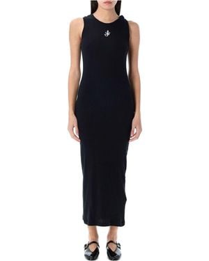 JW Anderson Anchor Logo Twisted Strap Long Dress - Black