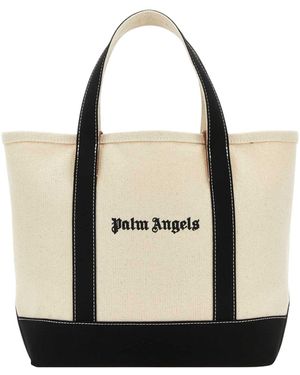 Palm Angels Ivory Canvas Shopping Bag - Natural