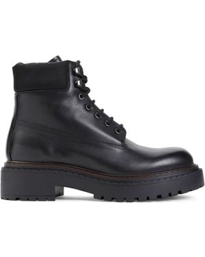 Prada Leather Ankle Boots - Black