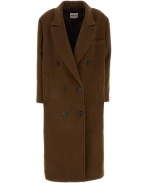 Miu Miu Wool Coat - Brown