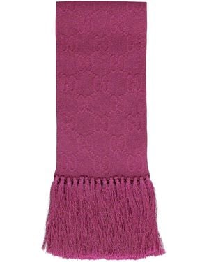 Gucci Fringed Scarf - Purple