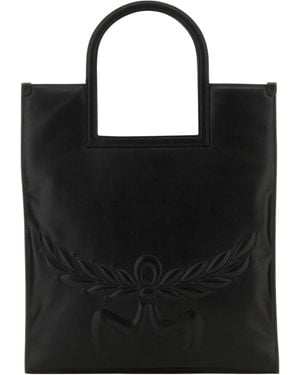 MCM Nappa Leather Aren Shopping Bag - Black