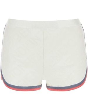 Fendi Ivory Viscose Blend Shorts - White