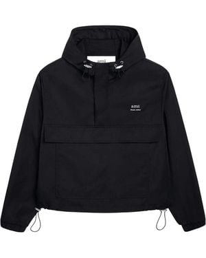Ami Paris Jacket With Logo - Black