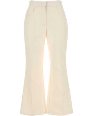 Jil Sander Ivory Cotton Pant - Natural