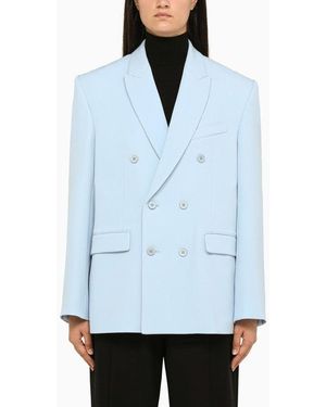 Wardrobe NYC Wool Double-Breasted Jacket - Blue