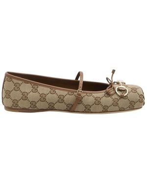 Gucci Original Gg Fabric Ballerinas - White